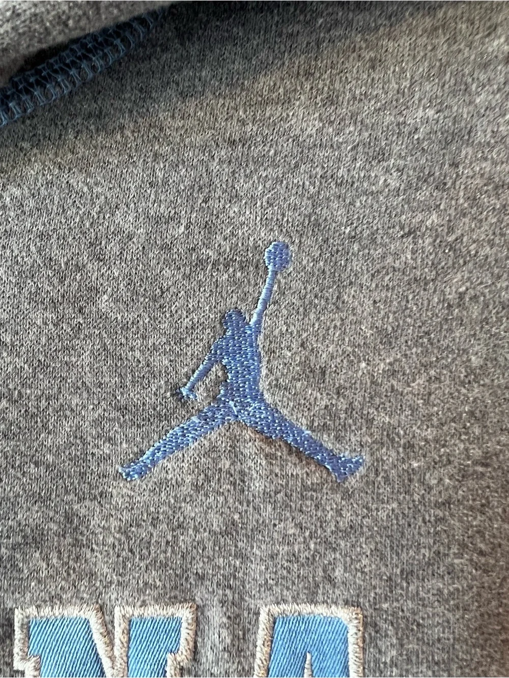CAROLINA Grey Hoodie with Carolina Blue Accents. Medium